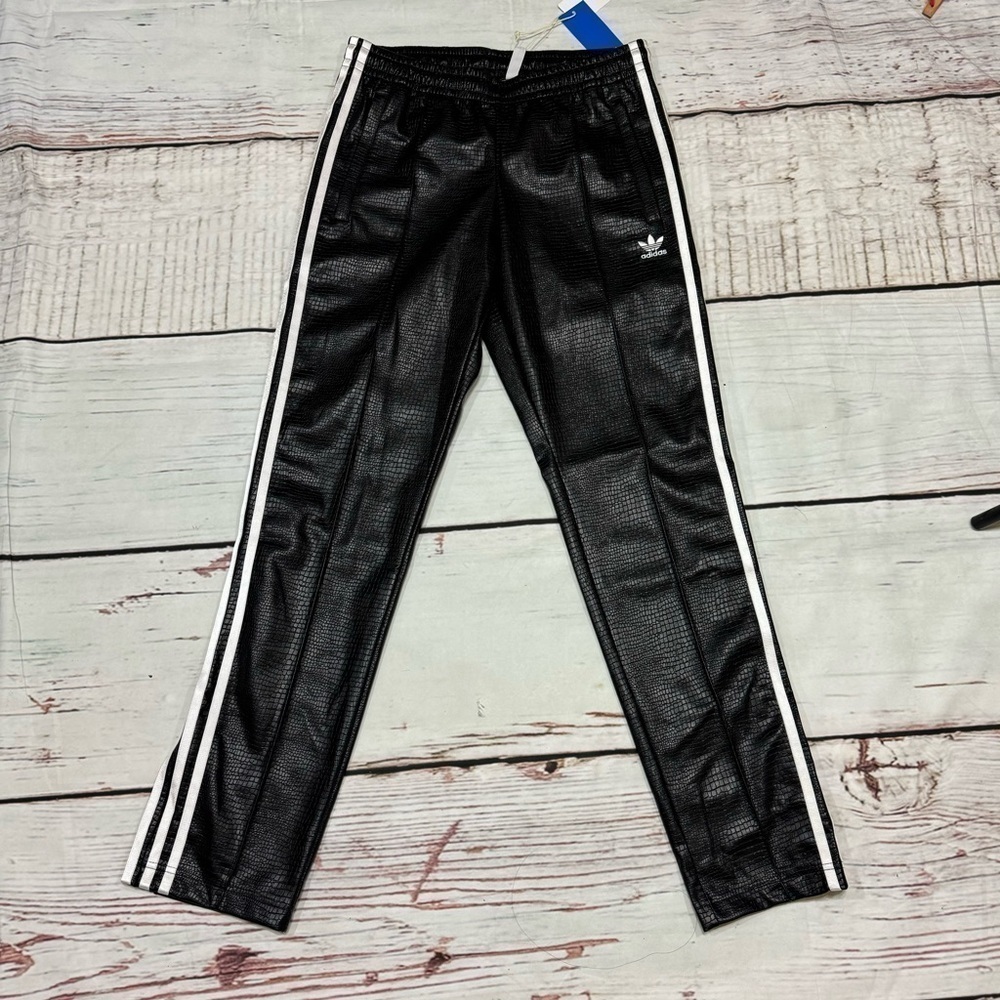 ADIDAS ORIGINALS PREMIUM FAUX LEATHER SST LUXE TRACK PANTS Python skin Small NWT - Picture 12 of 17